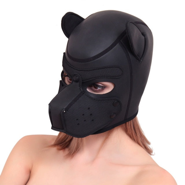 Brand New Fashion Padded Latex Rubber Role Play Dog Mask Puppy Cosplay Full Head with Ears 4 Color
