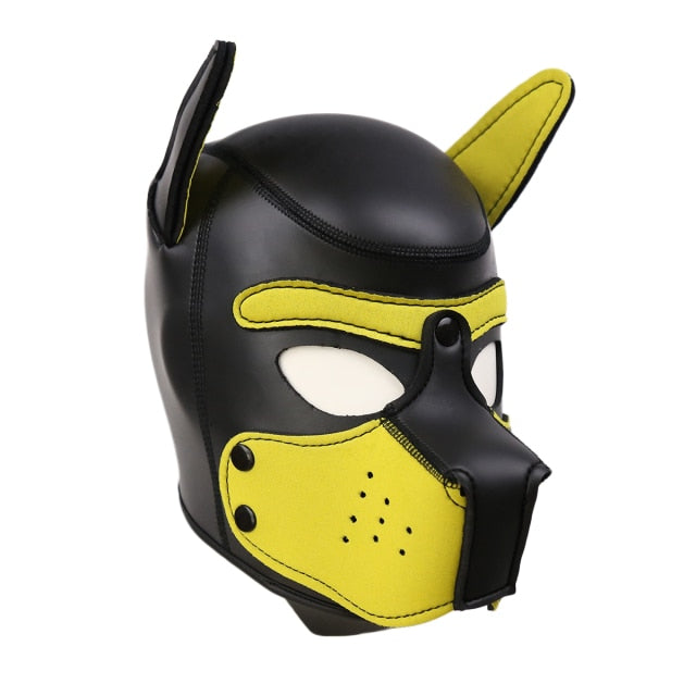 Brand New Fashion Padded Latex Rubber Role Play Dog Mask Puppy Cosplay Full Head with Ears 4 Color