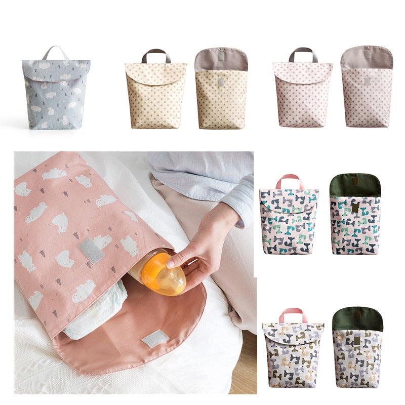 Bolsas de pañales para bebés, bolsa de maternidad, impermeable, mochila de pañales de tela húmeda, funda de pañales reutilizable, bolsa seca y húmeda para el cuidado del bebé de mamá