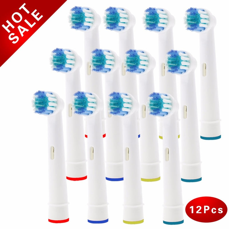 12 cabezales de cepillo de repuesto para cepillo de dientes eléctrico Oral-B compatible con Advance Power/Pro Health/Triumph/3D Excel/Vitality Precision Clean