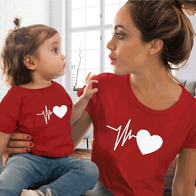 Niedliches Familien-Look Passende Kleidung Mama und ich T-Shirt Mutter-Tochter-Sohn-Outfits Frauen-T-Shirt Mutter und ich Kleidung
