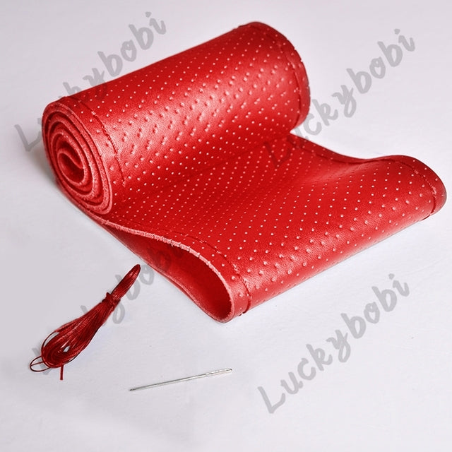 Car Steering Wheel Braid Cover Needles And Thread Artificial Leather Car Covers Suite 7 Color DIY Texture Soft Auto Accessories