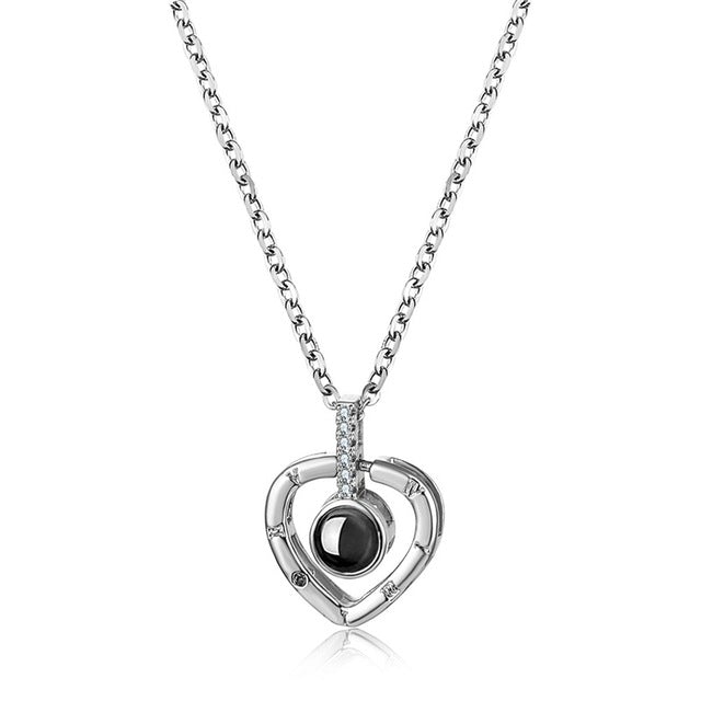 Brief Halskette 100 Sprachen Ich liebe dich Projektion Anhänger Halskette Damen Schmuck Collier Femme Bijoux 2019 Beste Freunde Geschenke