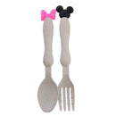 Wheat Straw Baby Dinner Bowl children cartoon tableware set kid dinner plate baby training Bowl spoon fork for dropping opp pack