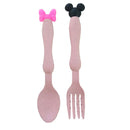 Wheat Straw Baby Dinner Bowl children cartoon tableware set kid dinner plate baby training Bowl spoon fork for dropping opp pack