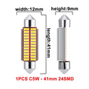 1x C10W C5W LED Canbus Festoon 31mm 36mm 39mm 42mm for car Bulb Interior Reading Light License Plate Lamp White 5000K free error