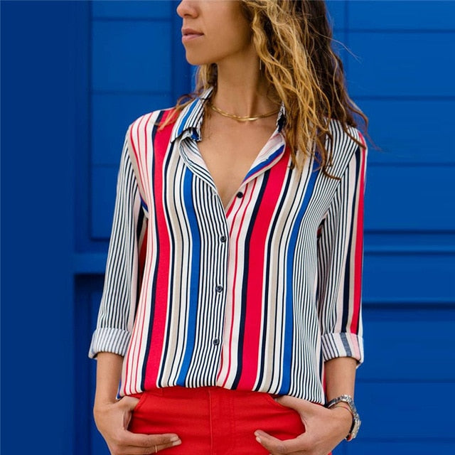 Aachoae Damen Blusen 2020 Mode Langarm Umlegekragen Büro Hemd Bluse Shirt Casual Tops Plus Size Blusas Femininas