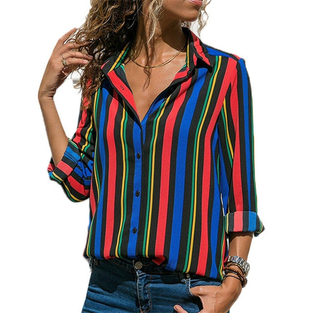 Aachoae Damen Blusen 2020 Mode Langarm Umlegekragen Büro Hemd Bluse Shirt Casual Tops Plus Size Blusas Femininas