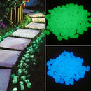 Guijarros que brillan en la oscuridad para jardín, 25/50 Uds., piedras luminosas para pasarelas, camino de jardín, Patio, césped, decoración de jardín, piedras luminosas