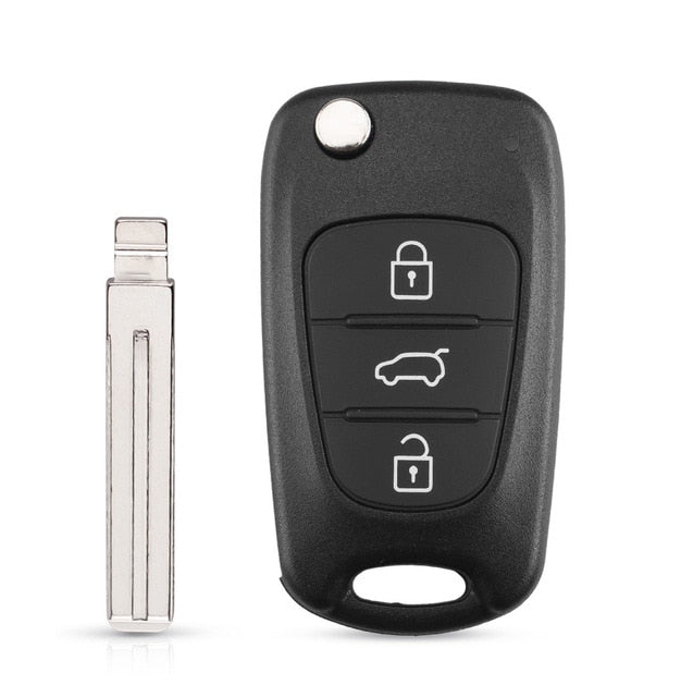 KEYYOU, ​​nueva carcasa para llave remota para Hyundai I20 I30 IX35 I35 Accent Kia Picanto Sportage K5, 3 botones, funda plegable para llave remota