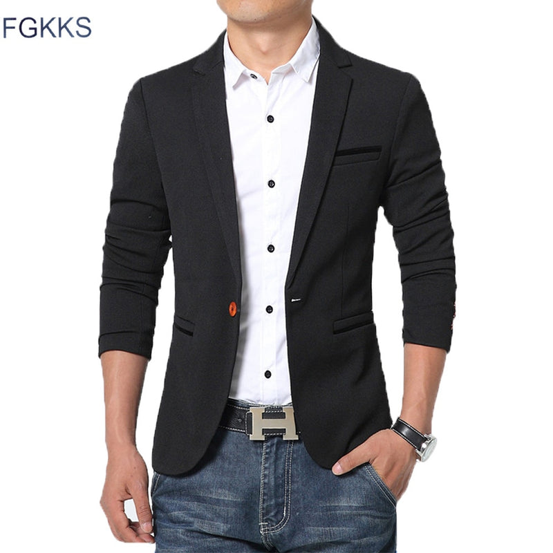 FGKKS, recién llegado, chaqueta de lujo para hombre, nueva marca de moda de primavera, traje ajustado para hombre, Terno Masculino, Blazers para hombre