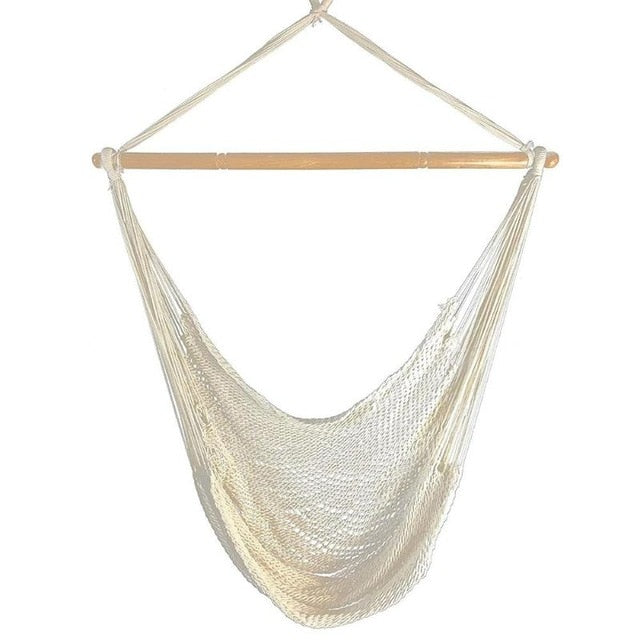 Nordic Style White Hammock Outdoor Indoor Garden Dormitory Bedroom Hanging Chair For Child Adult Swinging Single Safety Hammock