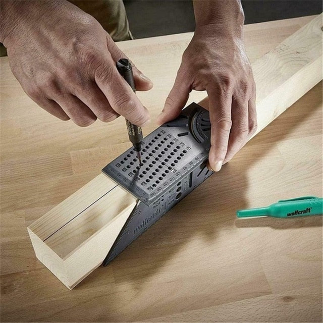Holzbearbeitungslineal 3D-Gehrungswinkel-Messlehre Quadratisches Messwerkzeug