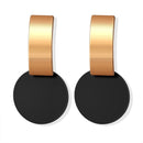 POXAM, nuevos pendientes redondos de declaración coreana para mujer, Pendientes colgantes de gota de pelusa de concha dorada geométrica, joyería de moda 2020 Brincos