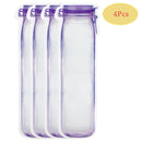 Reusable Mason Jar Bottles Bags Nuts Candy Cookies Bag Waterproof Seal Fresh Food Storage Bag Snacks Sandwich Zip Lock Bags