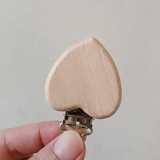 Clip de chupete de madera para bebé