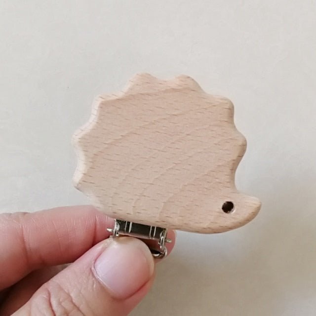 Clip de chupete de madera para bebé