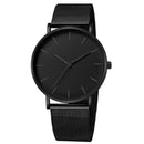 Minimalistische Herrenmode Ultradünne Uhren Einfache Herren Business Edelstahl Mesh Gürtel Quarzuhr Relogio Masculino