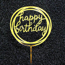 Happy Birthday Love Flag Cake Topper Acrylic Letter Gold Silver Cake Top Flag Decoration for Birthday Party Wedding Supplies