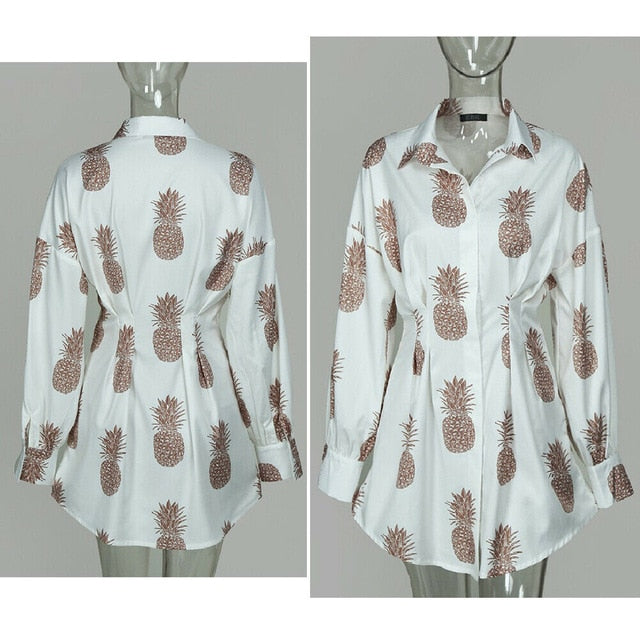 Meihuida Sommer Herbst Frauen Langarm Mini Shirt Kleid Knopf V-Ausschnitt Dreiviertel Ärmel Taille Kollektion Blusen Kleid
