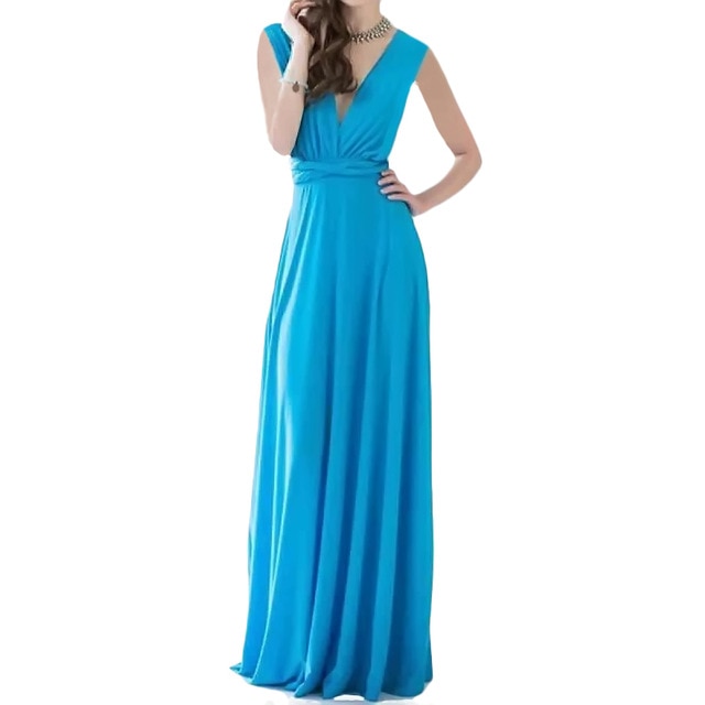 Vestido largo Sexy para dama de honor, vestido Formal multiforma envolvente Convertible Infinity Maxi, azul marino, ahuecado, para fiesta, Vestidos de vendaje