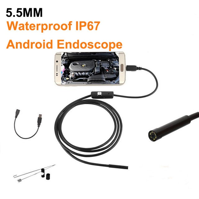 2M 1M 5.5mm 7mm Endoskopkamera Flexible IP67 Wasserdichte Endoskopkamera für Android PC Notebook 6LEDs Einstellbar