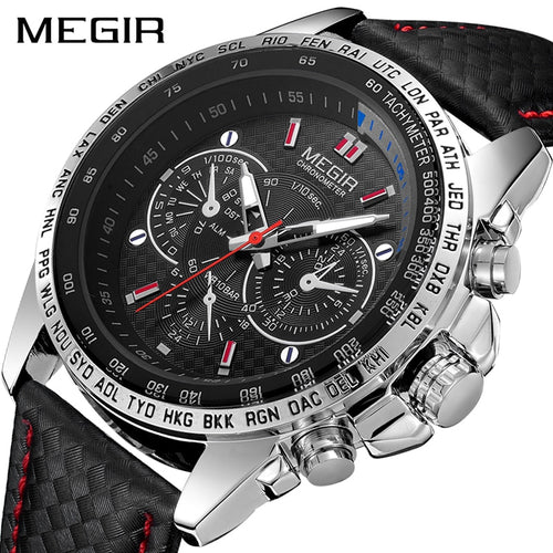 MEGIR Herrenuhren Top-Marke Luxus Quarzuhr Männer Mode Leuchtende Armee Wasserdichte Herren Armbanduhr Relogio Masculino 1010G