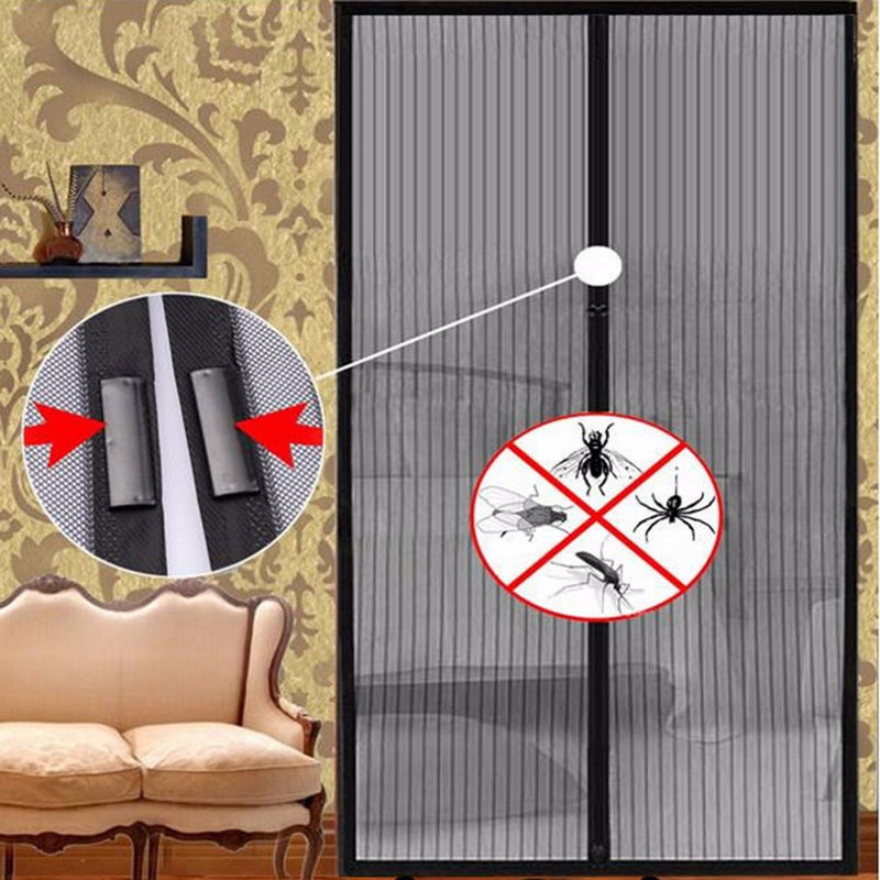 1 Juego de cortinas antimosquitos de verano para insectos y moscas, cortinas de red con cierre automático para puerta, cortinas de cocina, cortinas de fibra de poliéster