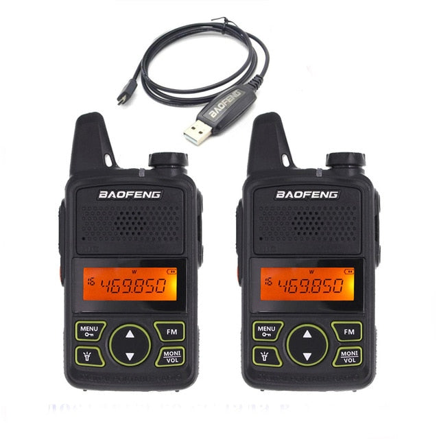 2PCS Baofeng BF-T1 Mini Portable two way Radio BFT1 UHF 400-470MHz 20CH Ham FM Transceiver Walkie Talkie with Earpiece