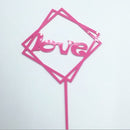 Happy Birthday Love Flag Cake Topper Acrylic Letter Gold Silver Cake Top Flag Decoration for Birthday Party Wedding Supplies