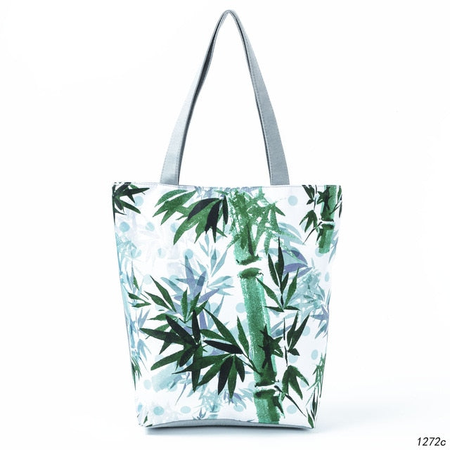 Miyahouse Handtasche mit Blumendruck, Damen, Umhängetasche, Leinwand, Sommer, Strandtasche, täglicher Gebrauch, Damen-Einkaufstasche