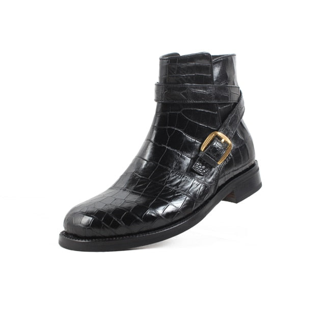 2020 Vikeduo Classics Crocodile Retro Mens Boots Custom Handmade Winter Fashion Luxury Office Genuine Leather Original Design