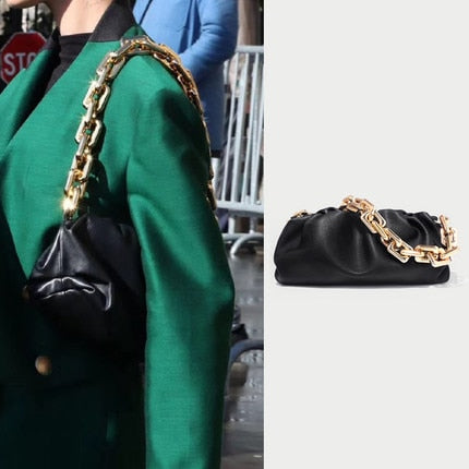 Tasche für Frauen Wolkentasche weiche Leder-Hobos-Tasche Einzelschulter-Geldbörse Damen-Umhängetasche Luxus-Handtasche und Geldbörse Tageskupplungen