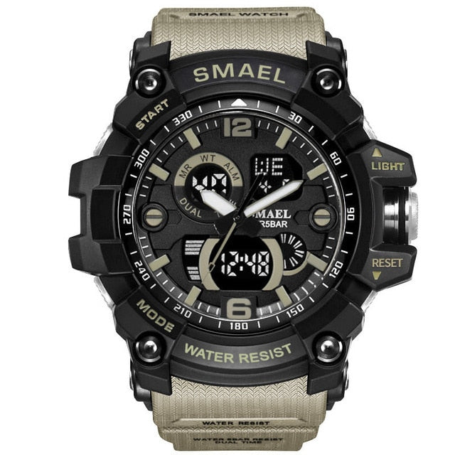 Reloj militar SMAEL para hombre, reloj de pulsera resistente al agua de 50m, reloj LED de cuarzo, relojes masculinos 1617, relojes deportivos digitales para hombre