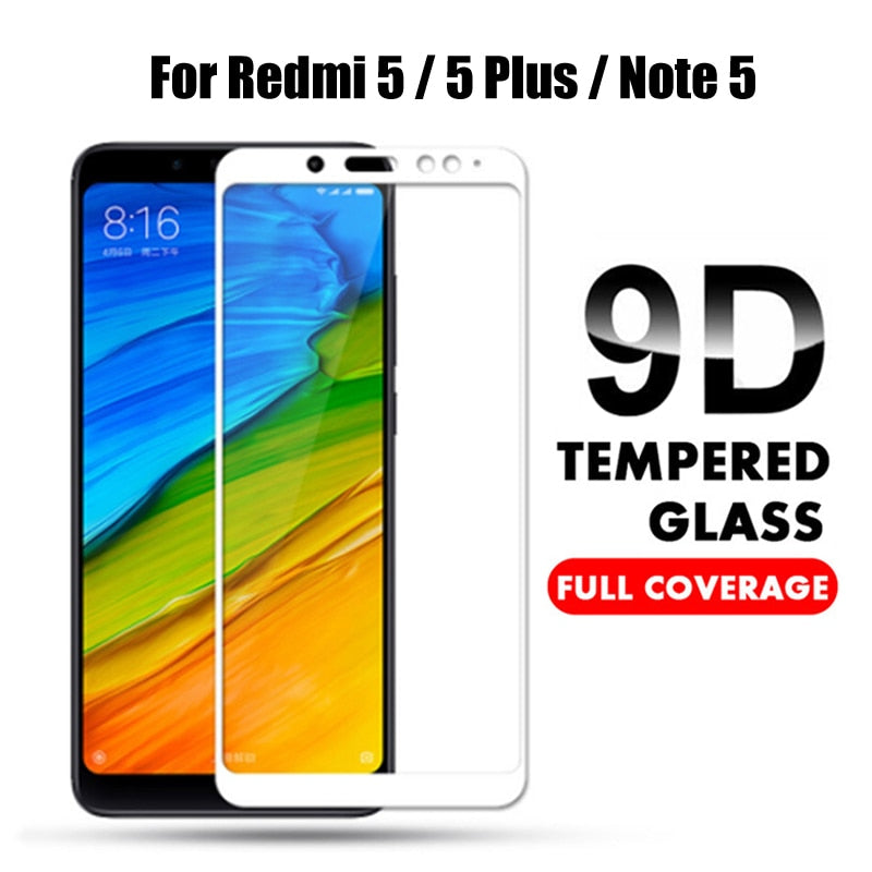 9D cubierta completa de vidrio templado para Xiaomi Redmi Note 5 versión Global Protector de pantalla para Redmi Note 5 Pro Note5 película protectora