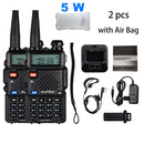 2 uds Real 8W Baofeng UV-5R Walkie Talkie UV 5R de alta potencia amateur Ham CB estación de Radio UV5R transceptor de banda Dual 10KM intercomunicador