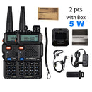 2 uds Real 8W Baofeng UV-5R Walkie Talkie UV 5R de alta potencia amateur Ham CB estación de Radio UV5R transceptor de banda Dual 10KM intercomunicador