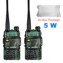 2 uds Real 8W Baofeng UV-5R Walkie Talkie UV 5R de alta potencia amateur Ham CB estación de Radio UV5R transceptor de banda Dual 10KM intercomunicador