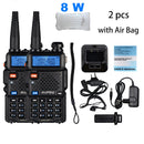 2 uds Real 8W Baofeng UV-5R Walkie Talkie UV 5R de alta potencia amateur Ham CB estación de Radio UV5R transceptor de banda Dual 10KM intercomunicador