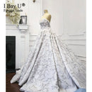 Luxury Wedding Dress 2021 Full Heavy Beading 3D Flower Sparkle Bride Dress