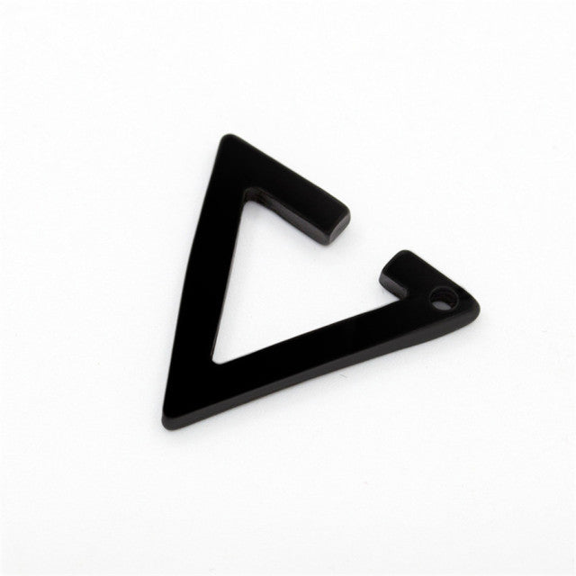 Pendientes de triángulo gótico de moda Unisex Punk Rock cobre hombres mujeres oreja Stud pendientes perforados Push-Back Ear Plug hebilla joyería
