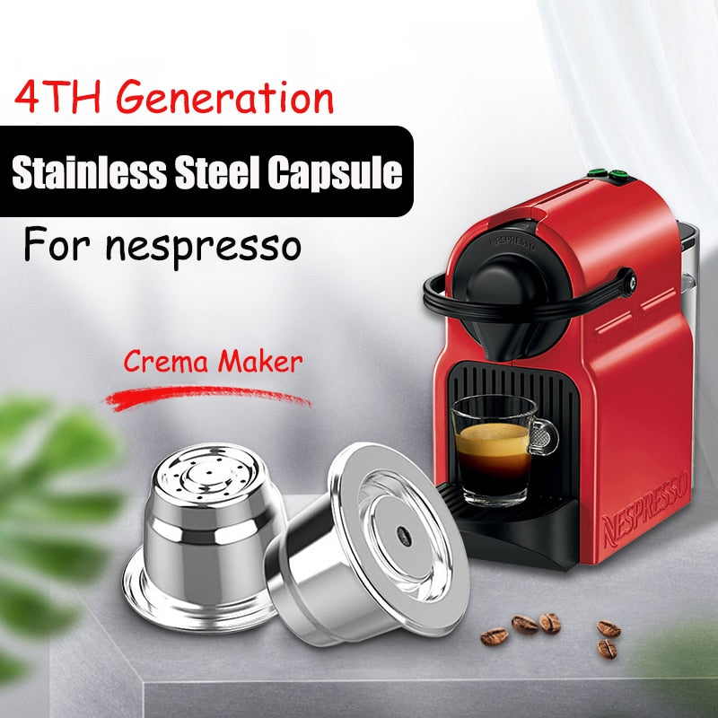 iCafilas Neue verbesserte wiederverwendbare Kaffeekapsel für Nespresso-Edelstahl-Kaffeefilter Espresso-Kaffee-Crema-Maschine