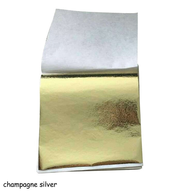 100 Stück 8,5 x 9 cm Art Craft Imitation Goldsplitter Kupferfolie Papiere Blatt Blätter Blätter Vergoldung DIY Craft Decor Design Papier
