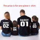 Familie Passende Kleidung Familienlook Baumwoll-T-Shirt DADDY MOMMY KID BABY Lustiger Buchstabendruck Nummer Tops T-Shirts Sommer