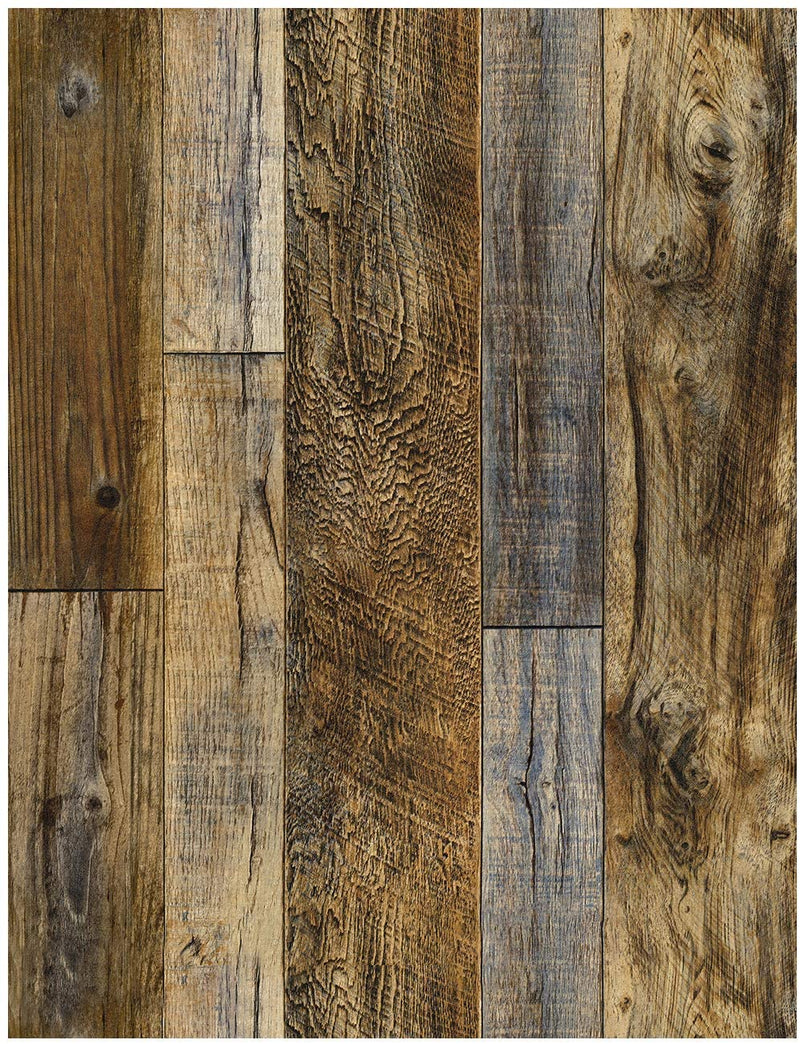 LUCKYYJ Tapete aus Holzplanken zum Abziehen und Aufkleben, braunes Vinyl, selbstklebendes Kontaktpapier, dekorative Wandverkleidungsaufkleber