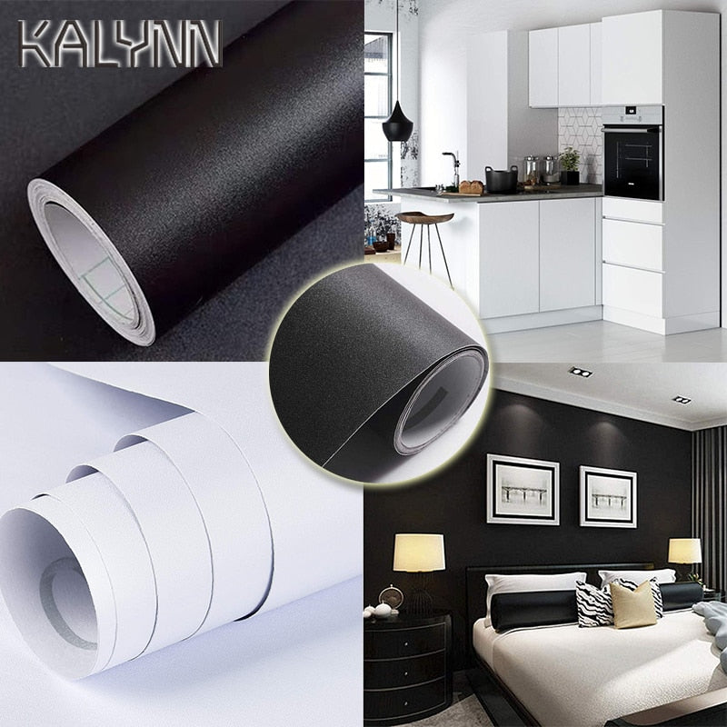 Classic Black White Self-Adhesive Wallpaper for Living Room Kitchen Cabinets Countertops Decorate Stickers DIY PVC Contact Paper