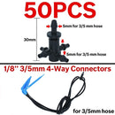 Irrigación por goteo para invernadero, 4 vías, 3/5mm, flecha de goteo, transmisor de 2 vías, sistema de riego para maceta, jardín, césped, 10 juegos/20 juegos