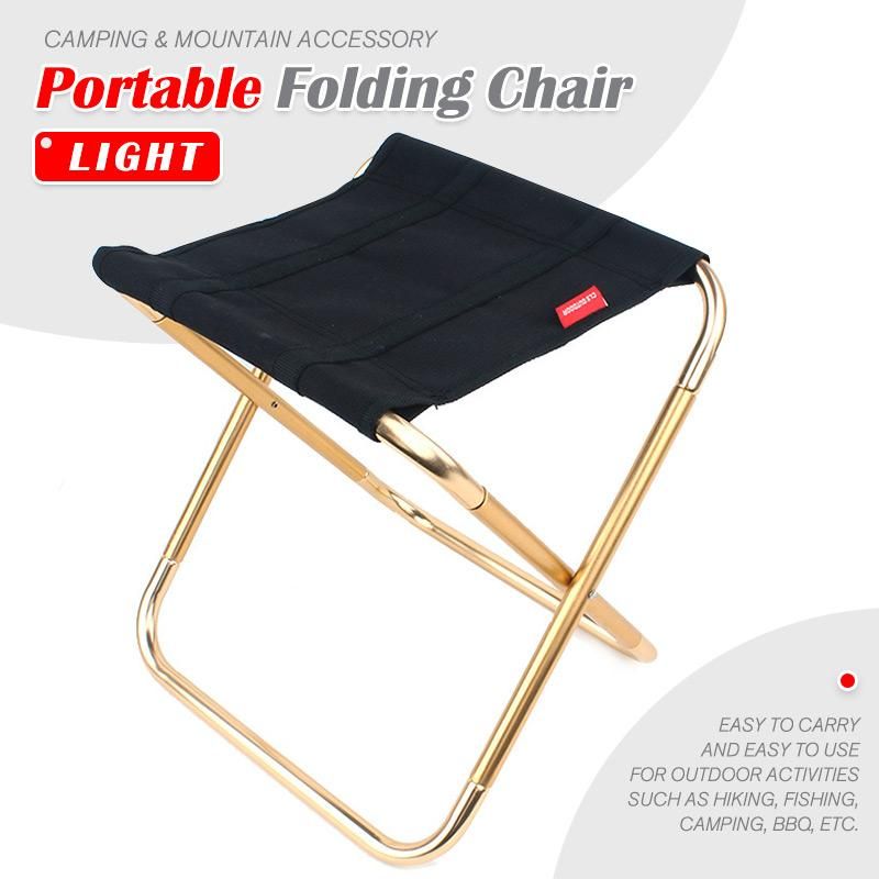 Tragbarer Klappstuhl Angelstuhl Leichter Picknick-Campingstuhl Faltbarer Aluminiumstoff Outdoor Tragbar Einfach zu tragen