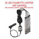 LED Car Foot Light Ambient Lamp With USB Wireless Remote Music Control Multiple Modes Automotive Interior Decorative Lights