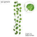 Guirnalda de hojas de eucalipto verde, flores artificiales de glicinia, planta falsa de ratán, vides de hojas de seda para decoración de boda, fiesta de cumpleaños